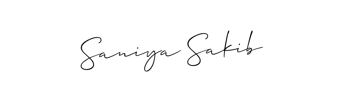 Allison_Script is a professional signature style that is perfect for those who want to add a touch of class to their signature. It is also a great choice for those who want to make their signature more unique. Get Saniya Sakib name to fancy signature for free. Saniya Sakib signature style 2 images and pictures png