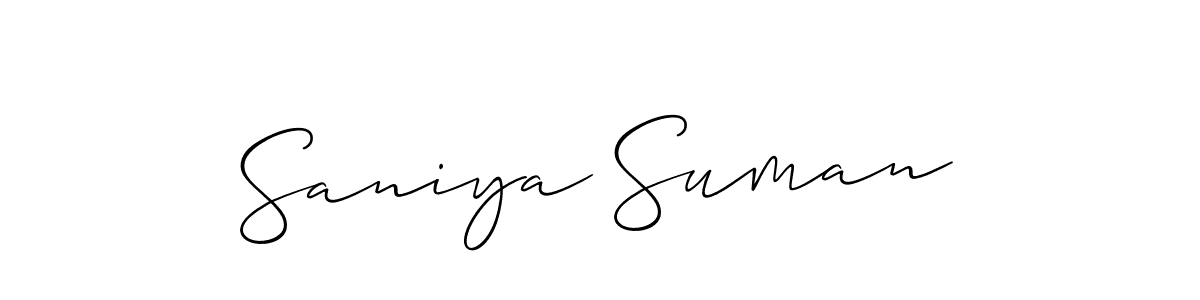 See photos of Saniya Suman official signature by Spectra . Check more albums & portfolios. Read reviews & check more about Allison_Script font. Saniya Suman signature style 2 images and pictures png