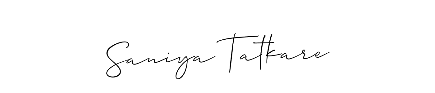 See photos of Saniya Tatkare official signature by Spectra . Check more albums & portfolios. Read reviews & check more about Allison_Script font. Saniya Tatkare signature style 2 images and pictures png
