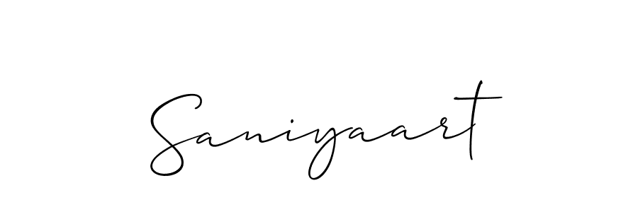 Also You can easily find your signature by using the search form. We will create Saniyaart name handwritten signature images for you free of cost using Allison_Script sign style. Saniyaart signature style 2 images and pictures png
