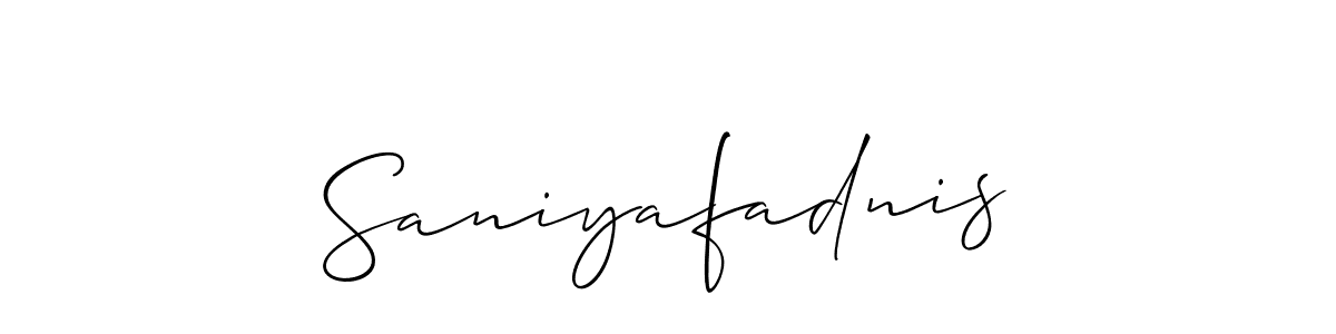 Create a beautiful signature design for name Saniyafadnis. With this signature (Allison_Script) fonts, you can make a handwritten signature for free. Saniyafadnis signature style 2 images and pictures png