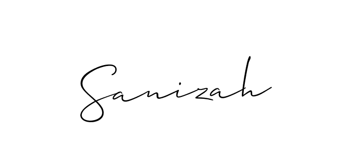 Design your own signature with our free online signature maker. With this signature software, you can create a handwritten (Allison_Script) signature for name Sanizah. Sanizah signature style 2 images and pictures png