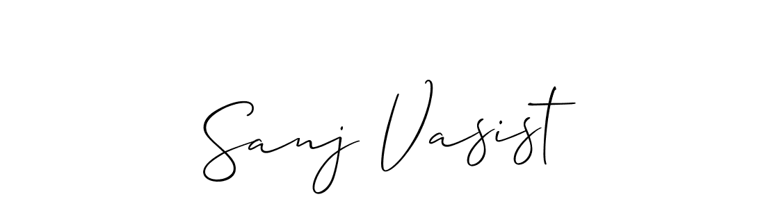 Make a beautiful signature design for name Sanj Vasist. With this signature (Allison_Script) style, you can create a handwritten signature for free. Sanj Vasist signature style 2 images and pictures png