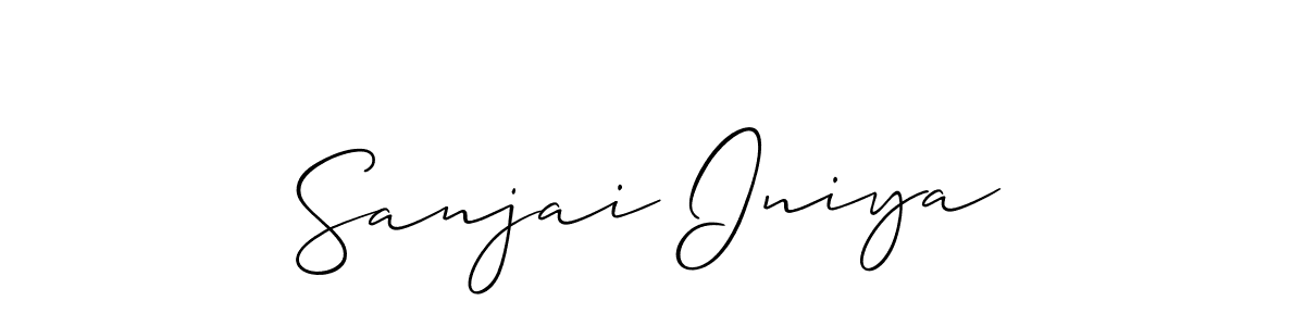 The best way (Allison_Script) to make a short signature is to pick only two or three words in your name. The name Sanjai Iniya include a total of six letters. For converting this name. Sanjai Iniya signature style 2 images and pictures png