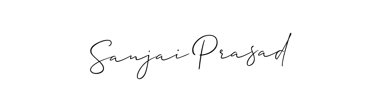 How to make Sanjai Prasad name signature. Use Allison_Script style for creating short signs online. This is the latest handwritten sign. Sanjai Prasad signature style 2 images and pictures png