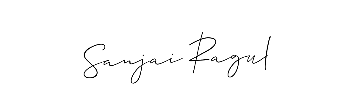 Create a beautiful signature design for name Sanjai Ragul. With this signature (Allison_Script) fonts, you can make a handwritten signature for free. Sanjai Ragul signature style 2 images and pictures png