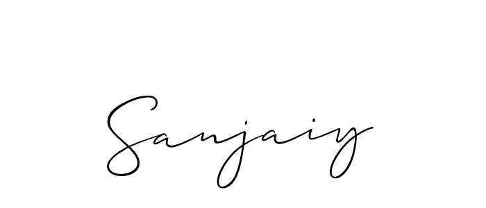 Allison_Script is a professional signature style that is perfect for those who want to add a touch of class to their signature. It is also a great choice for those who want to make their signature more unique. Get Sanjaiy name to fancy signature for free. Sanjaiy signature style 2 images and pictures png