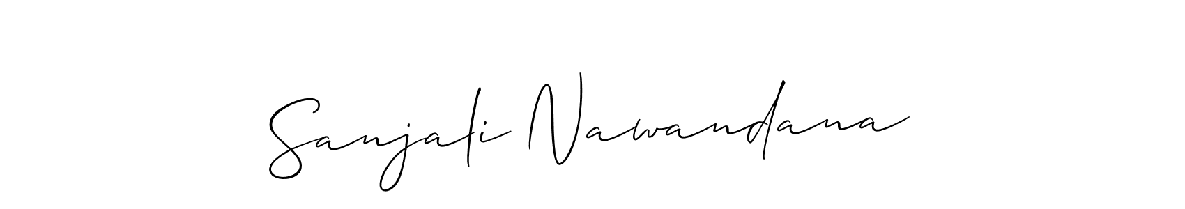 How to make Sanjali Nawandana name signature. Use Allison_Script style for creating short signs online. This is the latest handwritten sign. Sanjali Nawandana signature style 2 images and pictures png