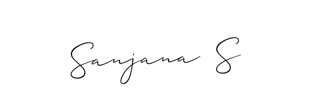 You should practise on your own different ways (Allison_Script) to write your name (Sanjana  S) in signature. don't let someone else do it for you. Sanjana  S signature style 2 images and pictures png