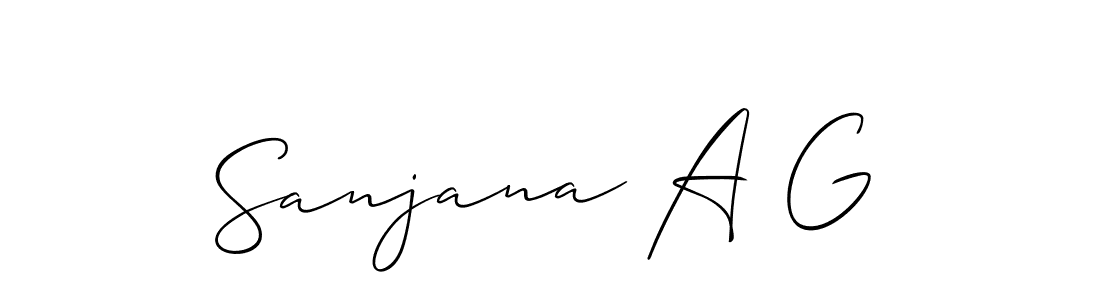 Similarly Allison_Script is the best handwritten signature design. Signature creator online .You can use it as an online autograph creator for name Sanjana A G. Sanjana A G signature style 2 images and pictures png