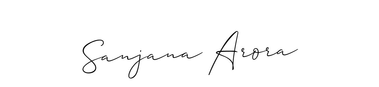 Sanjana Arora stylish signature style. Best Handwritten Sign (Allison_Script) for my name. Handwritten Signature Collection Ideas for my name Sanjana Arora. Sanjana Arora signature style 2 images and pictures png