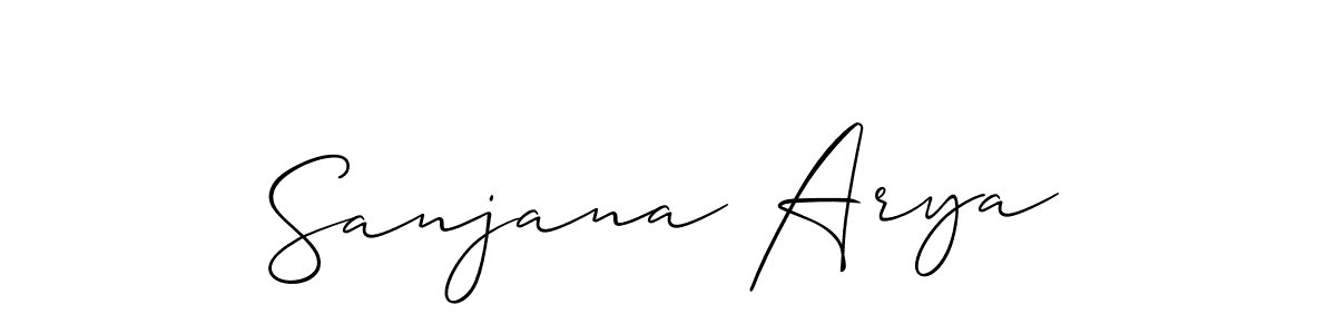 Make a beautiful signature design for name Sanjana Arya. With this signature (Allison_Script) style, you can create a handwritten signature for free. Sanjana Arya signature style 2 images and pictures png