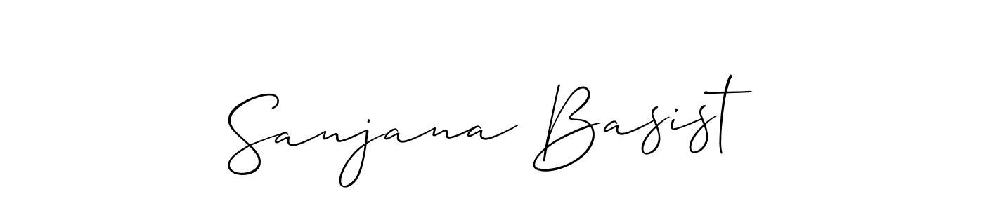 Make a short Sanjana Basist signature style. Manage your documents anywhere anytime using Allison_Script. Create and add eSignatures, submit forms, share and send files easily. Sanjana Basist signature style 2 images and pictures png