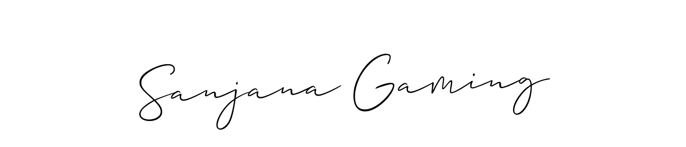 How to Draw Sanjana Gaming signature style? Allison_Script is a latest design signature styles for name Sanjana Gaming. Sanjana Gaming signature style 2 images and pictures png