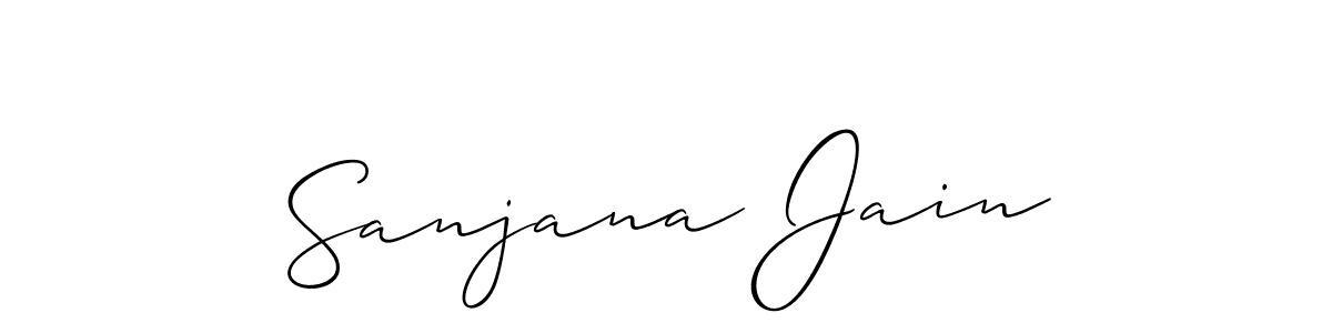 You should practise on your own different ways (Allison_Script) to write your name (Sanjana Jain) in signature. don't let someone else do it for you. Sanjana Jain signature style 2 images and pictures png