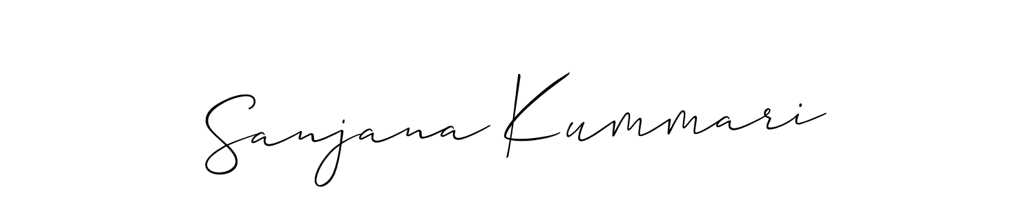 Make a short Sanjana Kummari signature style. Manage your documents anywhere anytime using Allison_Script. Create and add eSignatures, submit forms, share and send files easily. Sanjana Kummari signature style 2 images and pictures png