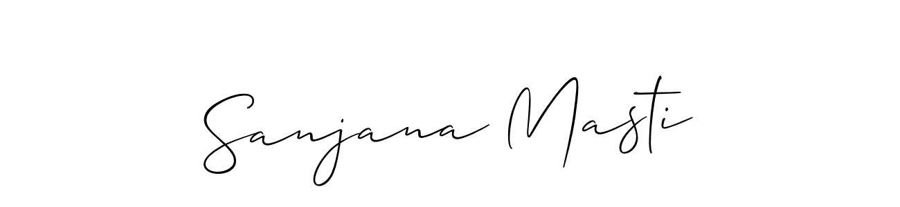 How to make Sanjana Masti name signature. Use Allison_Script style for creating short signs online. This is the latest handwritten sign. Sanjana Masti signature style 2 images and pictures png