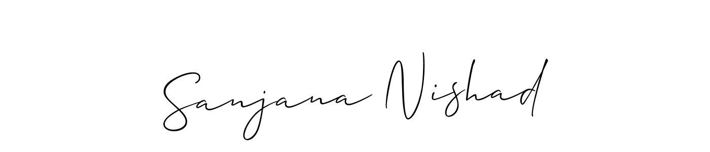 How to make Sanjana Nishad signature? Allison_Script is a professional autograph style. Create handwritten signature for Sanjana Nishad name. Sanjana Nishad signature style 2 images and pictures png