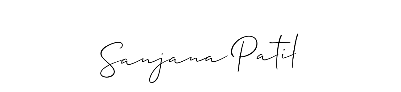 Create a beautiful signature design for name Sanjana Patil. With this signature (Allison_Script) fonts, you can make a handwritten signature for free. Sanjana Patil signature style 2 images and pictures png