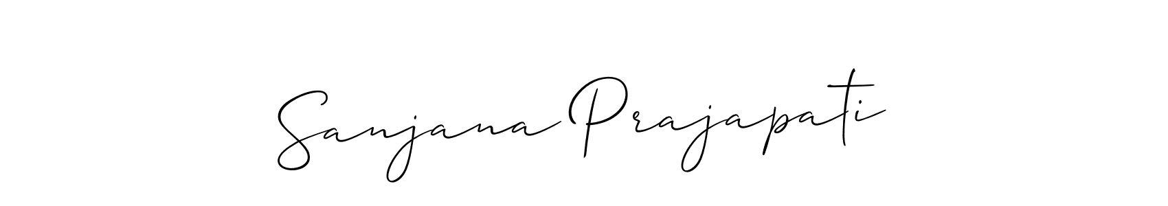 Also You can easily find your signature by using the search form. We will create Sanjana Prajapati name handwritten signature images for you free of cost using Allison_Script sign style. Sanjana Prajapati signature style 2 images and pictures png