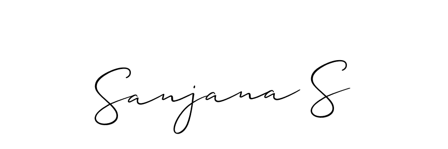 Sanjana S stylish signature style. Best Handwritten Sign (Allison_Script) for my name. Handwritten Signature Collection Ideas for my name Sanjana S. Sanjana S signature style 2 images and pictures png