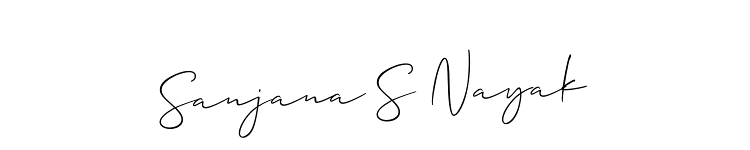 Also You can easily find your signature by using the search form. We will create Sanjana S Nayak name handwritten signature images for you free of cost using Allison_Script sign style. Sanjana S Nayak signature style 2 images and pictures png
