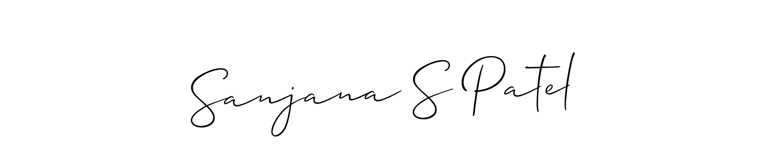 You should practise on your own different ways (Allison_Script) to write your name (Sanjana S Patel) in signature. don't let someone else do it for you. Sanjana S Patel signature style 2 images and pictures png