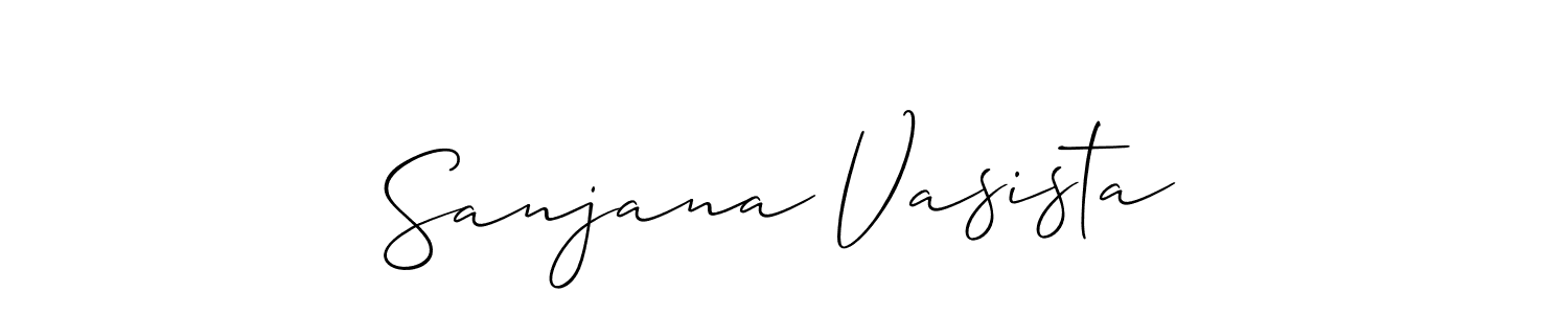 if you are searching for the best signature style for your name Sanjana Vasista. so please give up your signature search. here we have designed multiple signature styles  using Allison_Script. Sanjana Vasista signature style 2 images and pictures png