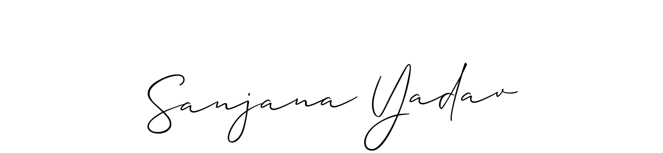 if you are searching for the best signature style for your name Sanjana Yadav. so please give up your signature search. here we have designed multiple signature styles  using Allison_Script. Sanjana Yadav signature style 2 images and pictures png