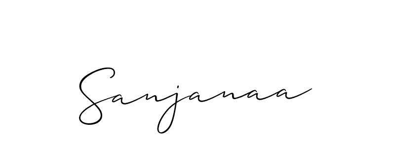 Also we have Sanjanaa name is the best signature style. Create professional handwritten signature collection using Allison_Script autograph style. Sanjanaa signature style 2 images and pictures png