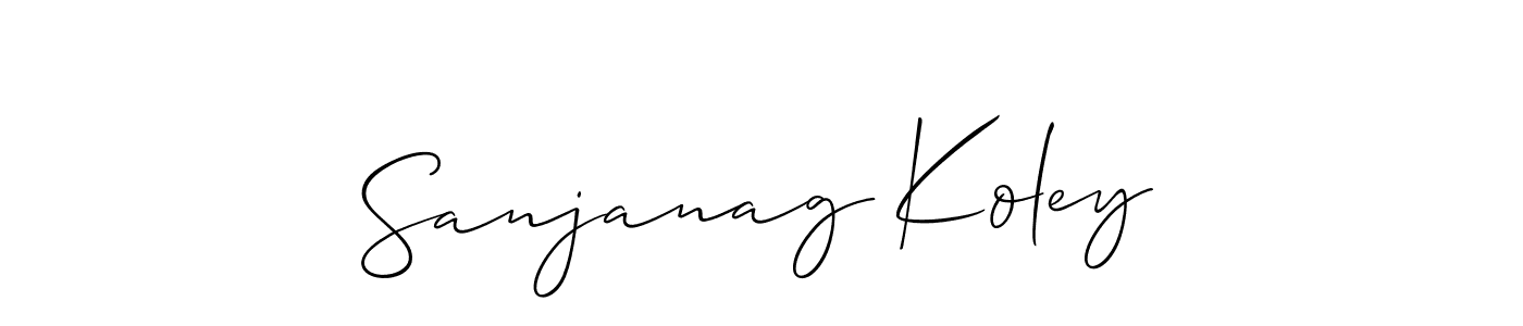 How to Draw Sanjanag Koley signature style? Allison_Script is a latest design signature styles for name Sanjanag Koley. Sanjanag Koley signature style 2 images and pictures png