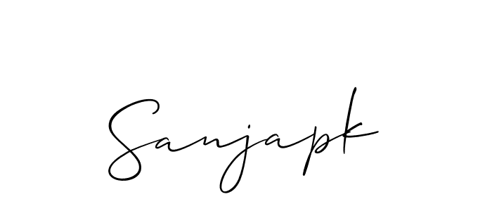 Use a signature maker to create a handwritten signature online. With this signature software, you can design (Allison_Script) your own signature for name Sanjapk. Sanjapk signature style 2 images and pictures png