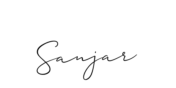 Use a signature maker to create a handwritten signature online. With this signature software, you can design (Allison_Script) your own signature for name Sanjar. Sanjar signature style 2 images and pictures png