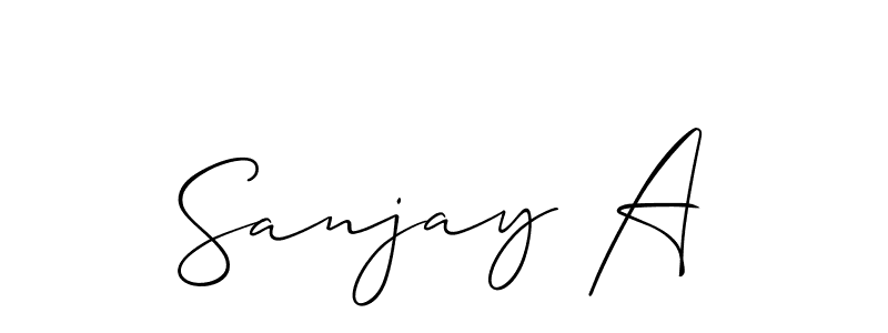 Use a signature maker to create a handwritten signature online. With this signature software, you can design (Allison_Script) your own signature for name Sanjay A. Sanjay A signature style 2 images and pictures png