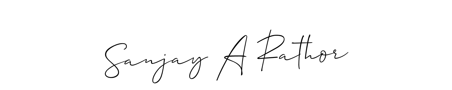 How to make Sanjay A Rathor name signature. Use Allison_Script style for creating short signs online. This is the latest handwritten sign. Sanjay A Rathor signature style 2 images and pictures png