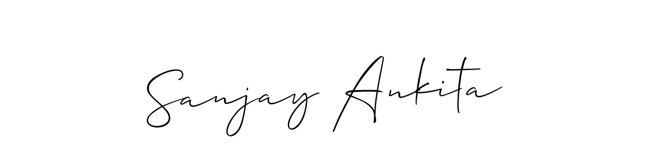 Similarly Allison_Script is the best handwritten signature design. Signature creator online .You can use it as an online autograph creator for name Sanjay Ankita. Sanjay Ankita signature style 2 images and pictures png