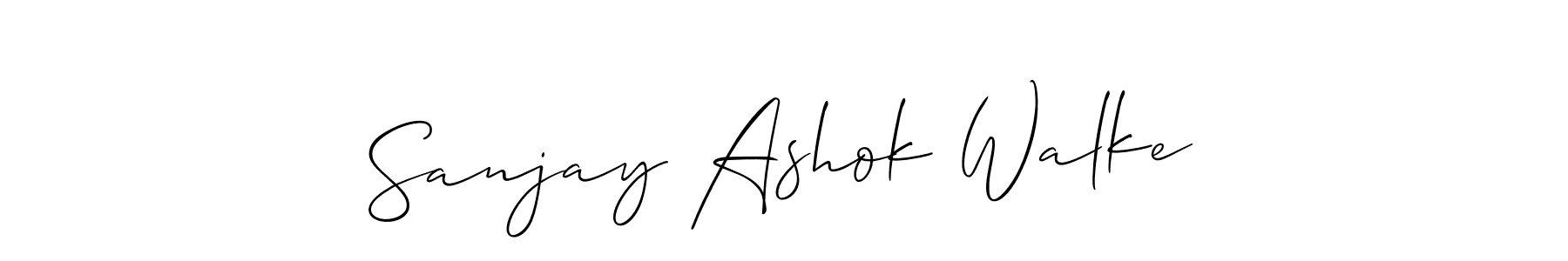 You should practise on your own different ways (Allison_Script) to write your name (Sanjay Ashok Walke) in signature. don't let someone else do it for you. Sanjay Ashok Walke signature style 2 images and pictures png