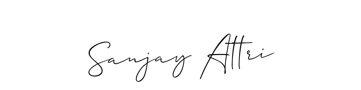 The best way (Allison_Script) to make a short signature is to pick only two or three words in your name. The name Sanjay Attri include a total of six letters. For converting this name. Sanjay Attri signature style 2 images and pictures png
