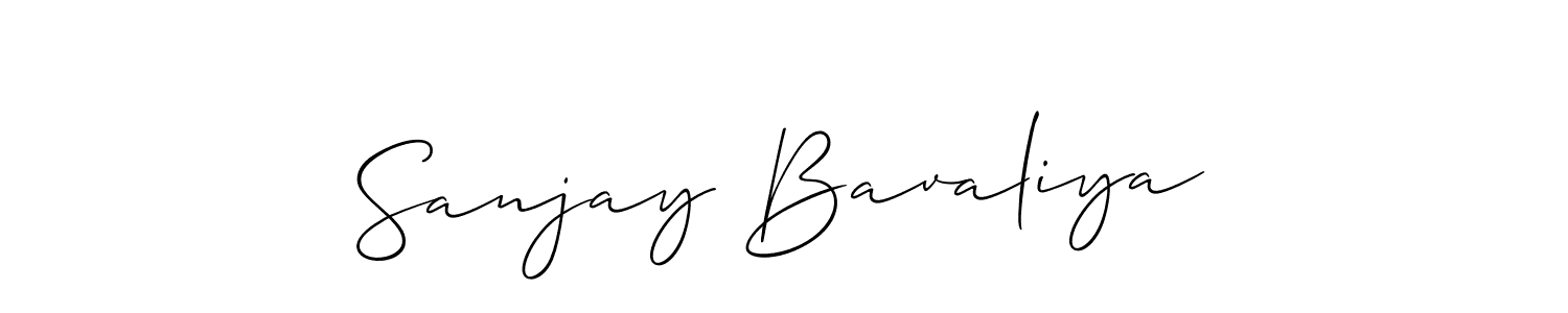 Create a beautiful signature design for name Sanjay Bavaliya. With this signature (Allison_Script) fonts, you can make a handwritten signature for free. Sanjay Bavaliya signature style 2 images and pictures png