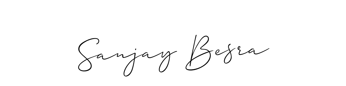 How to make Sanjay Besra name signature. Use Allison_Script style for creating short signs online. This is the latest handwritten sign. Sanjay Besra signature style 2 images and pictures png