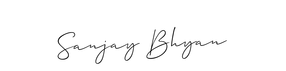 Allison_Script is a professional signature style that is perfect for those who want to add a touch of class to their signature. It is also a great choice for those who want to make their signature more unique. Get Sanjay Bhyan name to fancy signature for free. Sanjay Bhyan signature style 2 images and pictures png