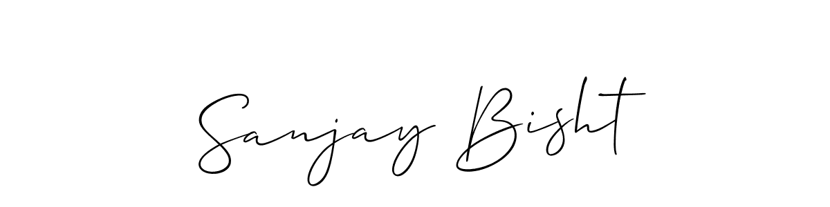 How to make Sanjay Bisht name signature. Use Allison_Script style for creating short signs online. This is the latest handwritten sign. Sanjay Bisht signature style 2 images and pictures png