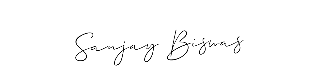Use a signature maker to create a handwritten signature online. With this signature software, you can design (Allison_Script) your own signature for name Sanjay Biswas. Sanjay Biswas signature style 2 images and pictures png