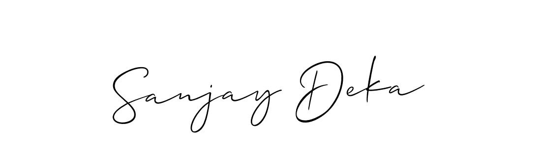 It looks lik you need a new signature style for name Sanjay Deka. Design unique handwritten (Allison_Script) signature with our free signature maker in just a few clicks. Sanjay Deka signature style 2 images and pictures png