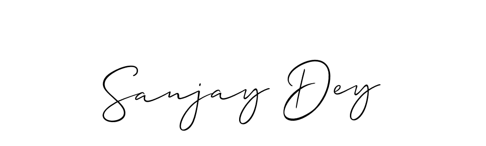 Use a signature maker to create a handwritten signature online. With this signature software, you can design (Allison_Script) your own signature for name Sanjay Dey. Sanjay Dey signature style 2 images and pictures png