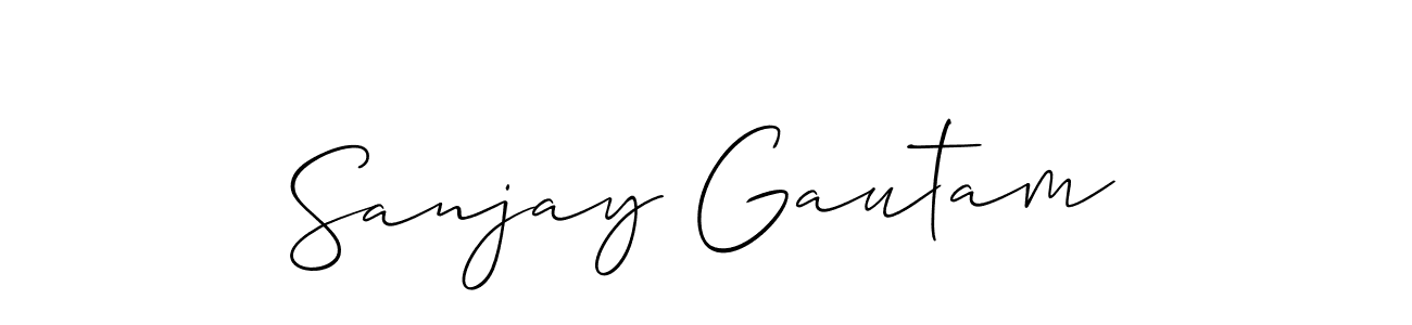 Use a signature maker to create a handwritten signature online. With this signature software, you can design (Allison_Script) your own signature for name Sanjay Gautam. Sanjay Gautam signature style 2 images and pictures png