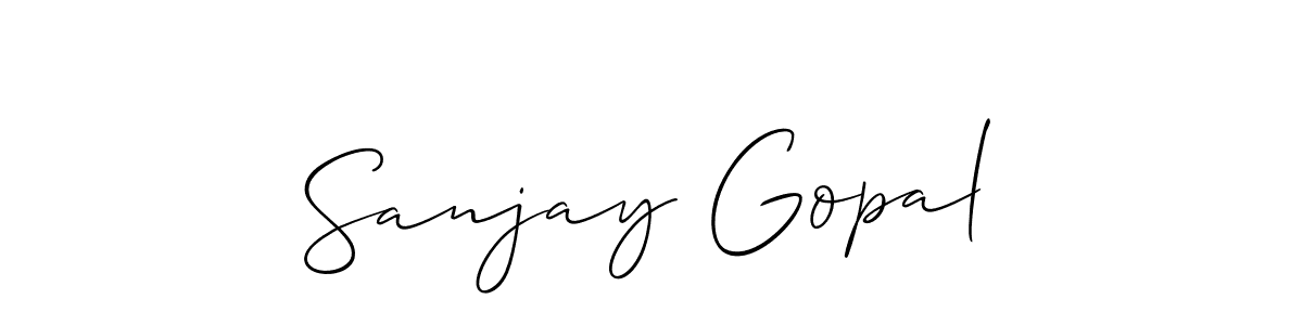 Use a signature maker to create a handwritten signature online. With this signature software, you can design (Allison_Script) your own signature for name Sanjay Gopal. Sanjay Gopal signature style 2 images and pictures png