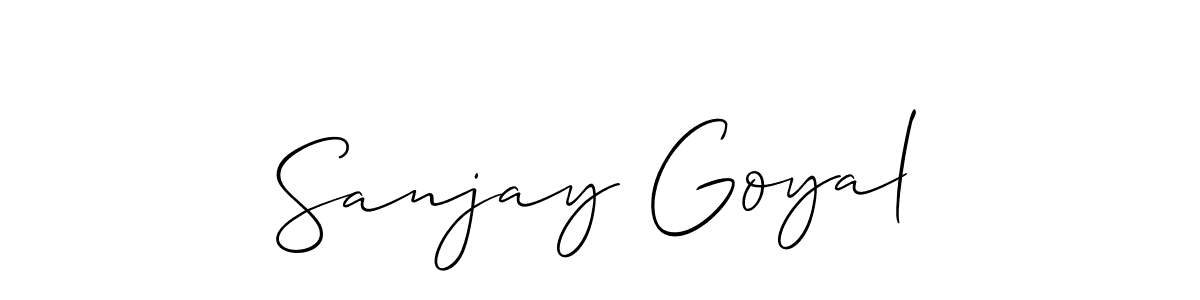 How to make Sanjay Goyal name signature. Use Allison_Script style for creating short signs online. This is the latest handwritten sign. Sanjay Goyal signature style 2 images and pictures png