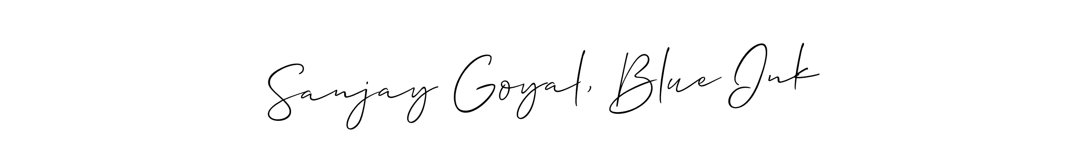 How to make Sanjay Goyal, Blue Ink signature? Allison_Script is a professional autograph style. Create handwritten signature for Sanjay Goyal, Blue Ink name. Sanjay Goyal, Blue Ink signature style 2 images and pictures png