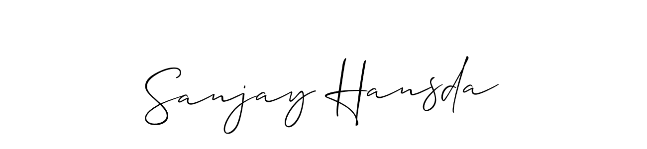 Create a beautiful signature design for name Sanjay Hansda. With this signature (Allison_Script) fonts, you can make a handwritten signature for free. Sanjay Hansda signature style 2 images and pictures png